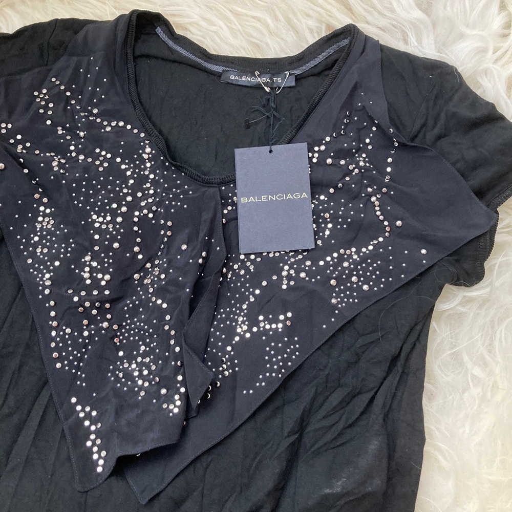 BALENCIAGA Black Vintage Studded Accents Tunic - Picture 6 of 11